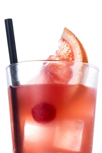 istock Sea breeze cocktail in glass isolated on white background 1487028965