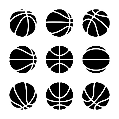 Basketball balls set. Carefully layered and grouped for easy editing.