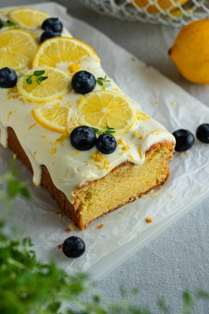 istock Lemon bundt cake with frosting,  blueberries and lemon slices. 1487034821