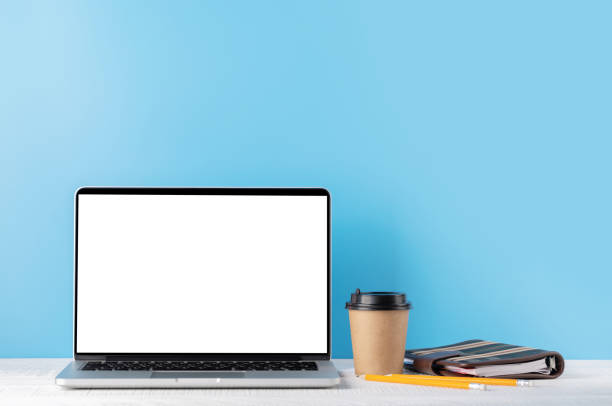 istock Laptop with blank screen for your message, app or web 1487035051