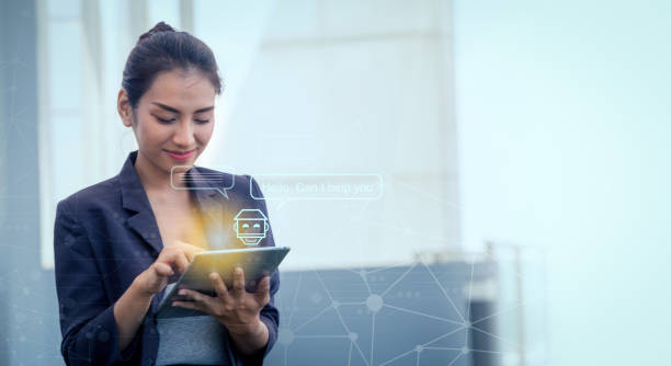 istock Businessman working with laptop computer with icons 1487037845