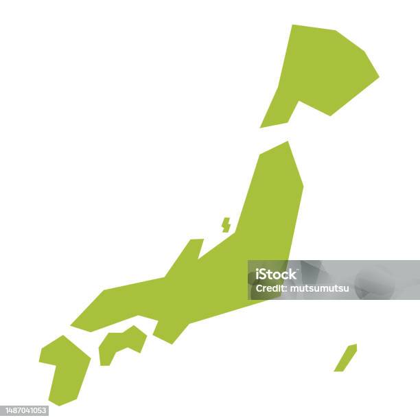 Japan Map Simple Simpler Flat Vector Illustration Of Japan Map In Simple Shape Stock ...