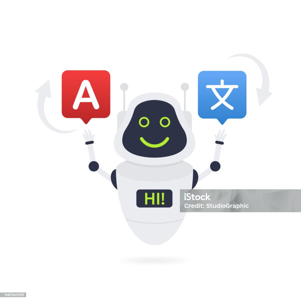 Computer Translator Cartoon Chatbot Translator Online Translates Your Messages Into Another ...