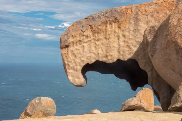 Photo of Remarkable Rocks, naturally sculpted rock formations reminiscent of Henry Moore's sculptures, Flinders Chase National Park, Kangaroo Island, South Australia