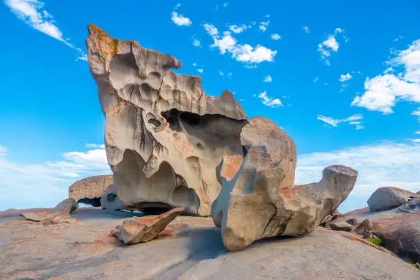 Photo of Remarkable Rocks, naturally sculpted rock formations reminiscent of Henry Moore's sculptures, Flinders Chase National Park, Kangaroo Island, South Australia