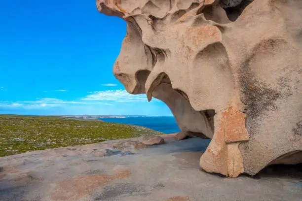 Photo of Remarkable Rocks, naturally sculpted rock formations reminiscent of Henry Moore's sculptures, Flinders Chase National Park, Kangaroo Island, South Australia