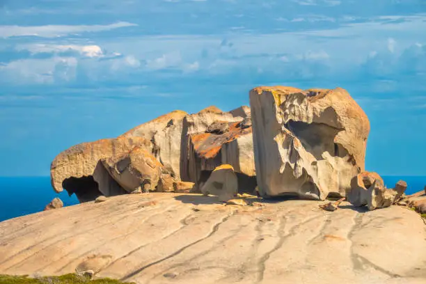 Photo of Remarkable Rocks, naturally sculpted rock formations reminiscent of Henry Moore's sculptures, Flinders Chase National Park, Kangaroo Island, South Australia