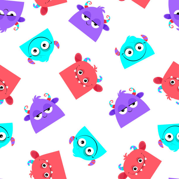 Blue Monster Pattern 1,300+ Blue Mini Monster Stock Illustrations, Royalty-Free Vector ...