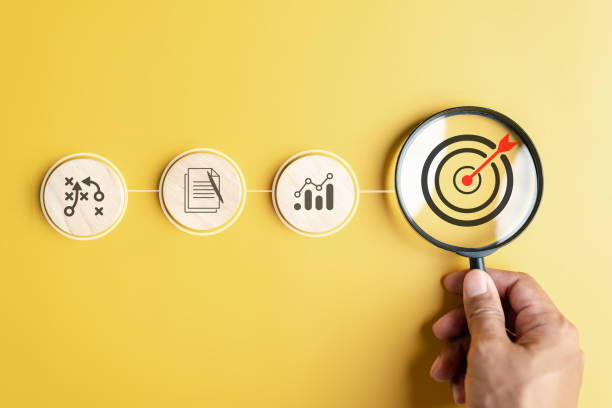 istock Business growth success achievement concept, planning development leadership and customer target group 1487050925