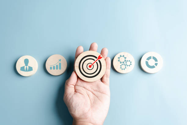 istock Business growth success achievement concept, planning development leadership and customer target group 1487052491