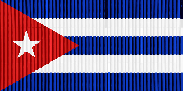 Flag of Cuba on a textured background. Concept collage.