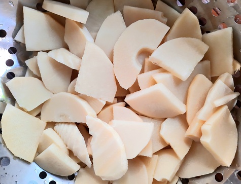 Slices of Bamboo Shoot - food preparation.