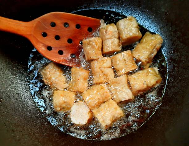 istock Cooking Deep fried Crab meatball - food preparation. 1487061982