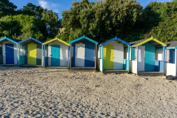 Beach huts in a row