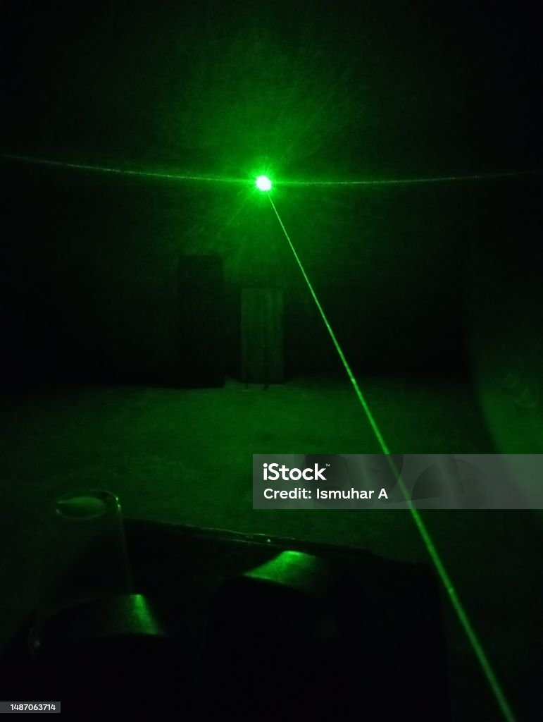 Green Light Neon In Dark Room Laser Shot In A Dark Room Green Light ...