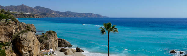 istock Sea shore in Nerja, Spain - panorama 1487064384