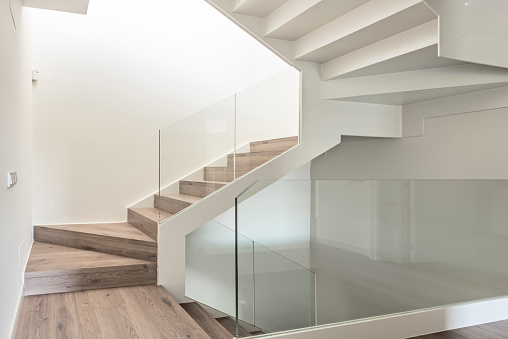 Interior stairs of a modern design penthouse loft