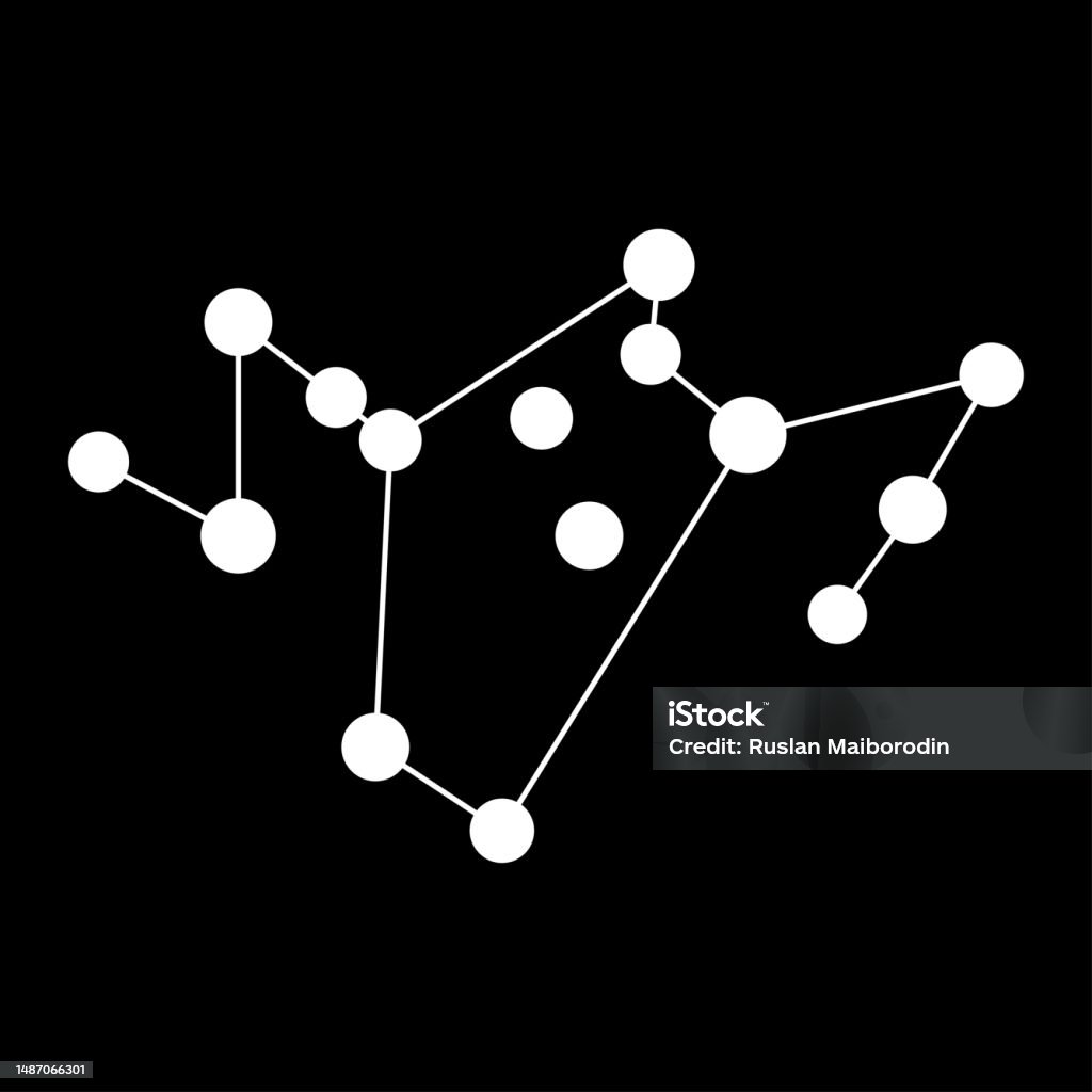 Mappa Della Costellazione Della Fenice Illustrazione Vettoriale