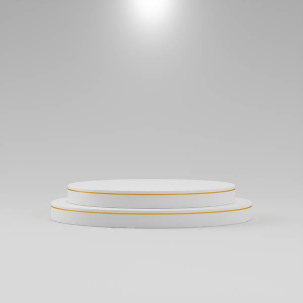 istock 3D Rendering stand podium for mockup product display 1487072367