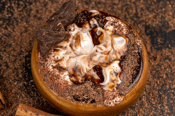 istock Milk sweet yogurt with bifidobacteria and chocolate 1487072947