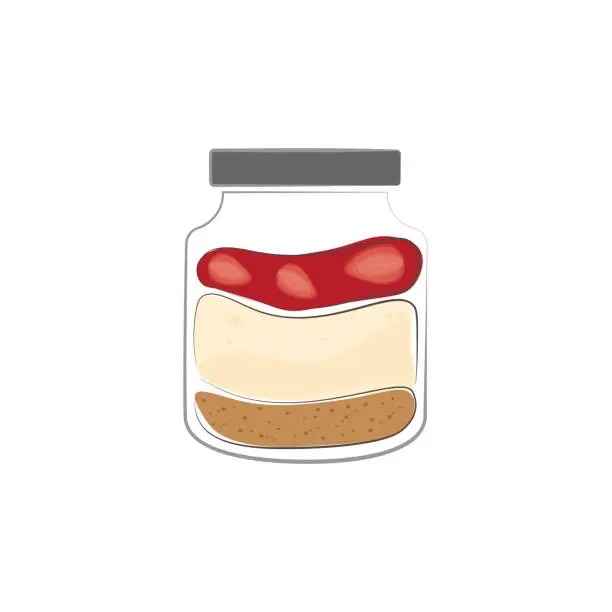 Vector illustration of Cheese Cake In A Jar