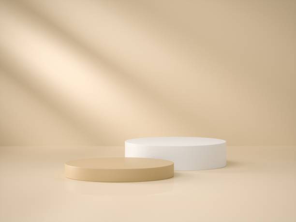istock 3D Rendering stand podium for mockup product display 1487079803