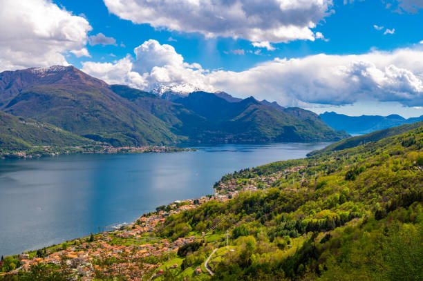 istock Panorama of Lake Como, looking south, from Musso. 1487081614