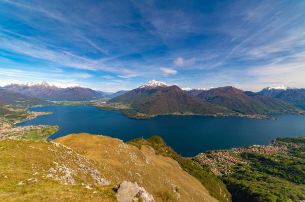istock Panorama of upper Lake Como, looking north, from Musso. 1487082158