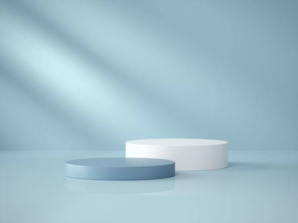 istock 3D Rendering stand podium for mockup product display 1487085946