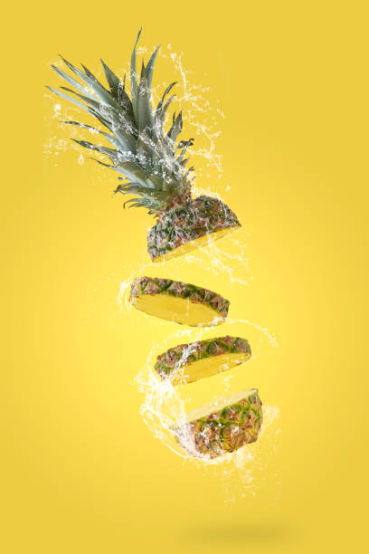 istock Creative photos of pineapple on a yellow background 1487086979