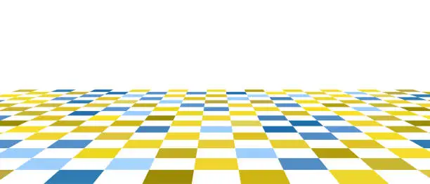 Vector illustration of Vector colors empty chess checker board textured tiled floor in perspective illustration,Abstract Backgrounds