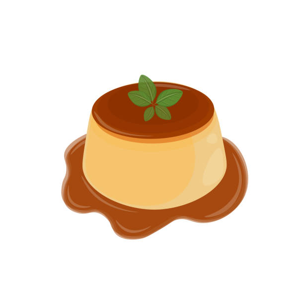 ilustrações de stock, clip art, desenhos animados e ícones de purin with caramel sauce - japanese maple