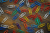 Paper clips on a table