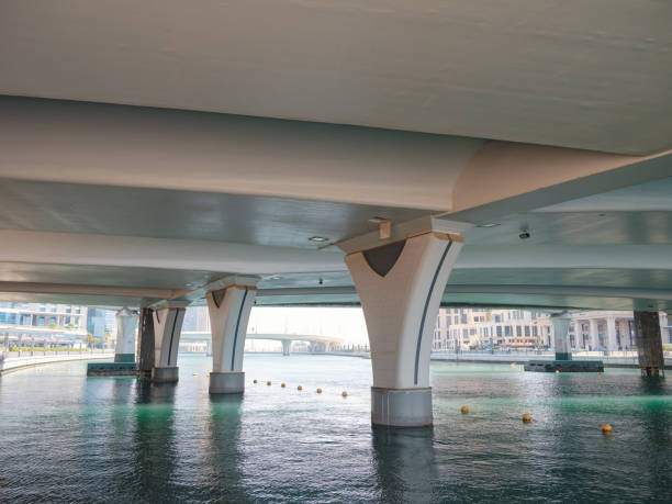 istock Empty street under a bridge in Dubai on a summer day 1487106396
