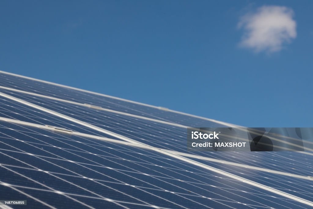Detailed Solar Detailed Solar Panel Cells Sustainable Power Source Copy Space Stock ...
