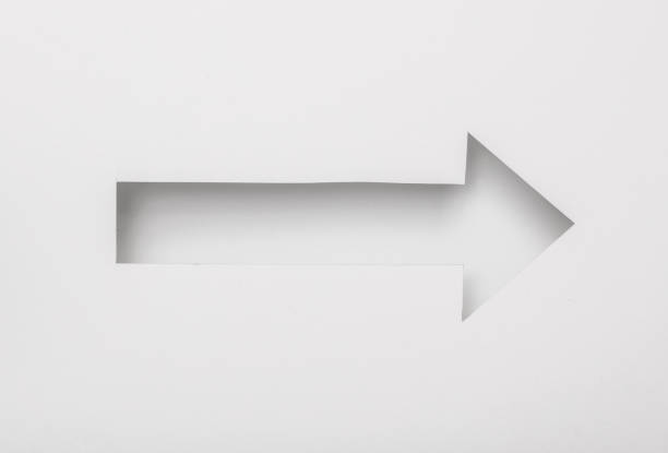 istock Cut paper in the shape of Index arrow 1487111460
