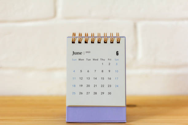 istock June 2023 on the calendar.Desktop calendar for planning on the table. 1487112169