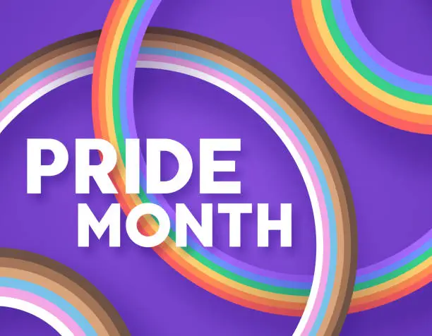 Vector illustration of Pride Month Rainbow Flowing Abstract Background