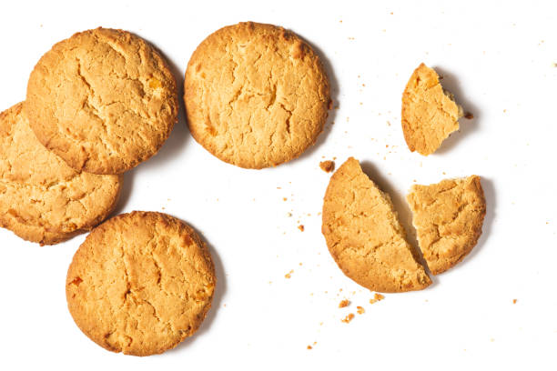istock Orange cookies isolated on white background. 1487119527