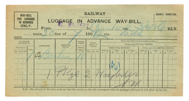 istock 'Luggage In Advance' way-bill, 1901 1487121149