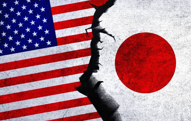 istock USA and Japan flag together. Japan USA relations 1487121313
