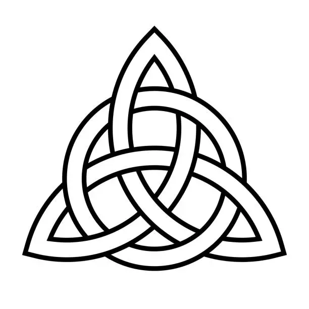 Vector illustration of Triquetra with interlaced circle, a Celtic knot and trinity symbol