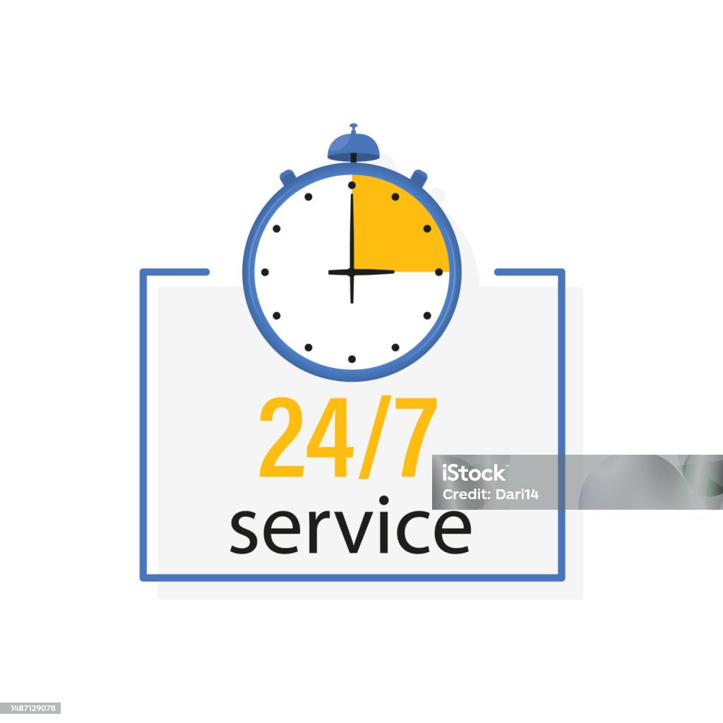 Layanan 247 Ikon Layanan 24 Jam Sehari Dan 7 Hari Seminggu Mendukung