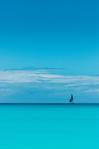 Catamaran sailing in the Bahamas