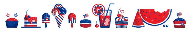 Vector illustration of 4th of July USA Independence Day party vector clipart