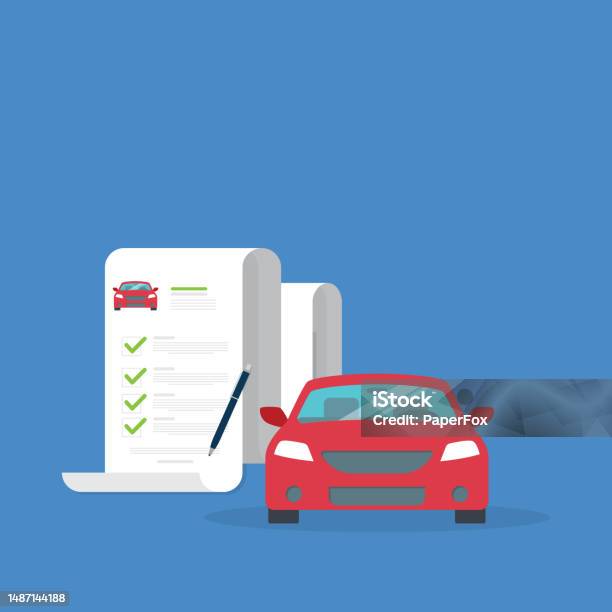 Dokumen Asuransi Mobil Laporan Daftar Periksa Perjanjian Kertas Atau