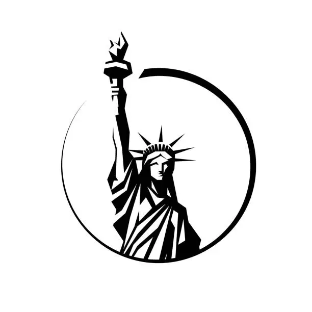 Vector illustration of Liberty statue icon design vector stock illustration