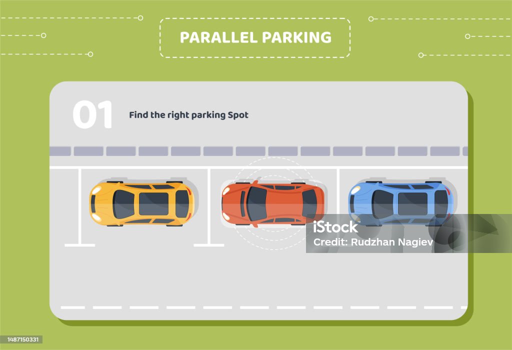 Parallel Parking Example Parallel Parking Stage 1 Stock Illustration - Download Image Now ...