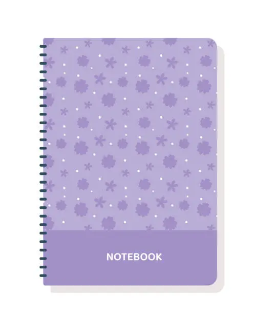 Vector illustration of Violet notebook cover