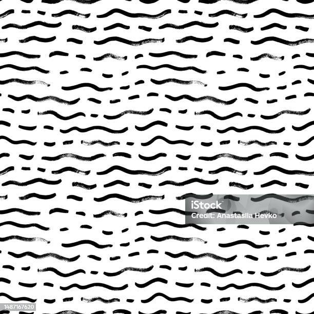 Seamless Horizontal Wave Pattern Stock Illustration - Download Image ...